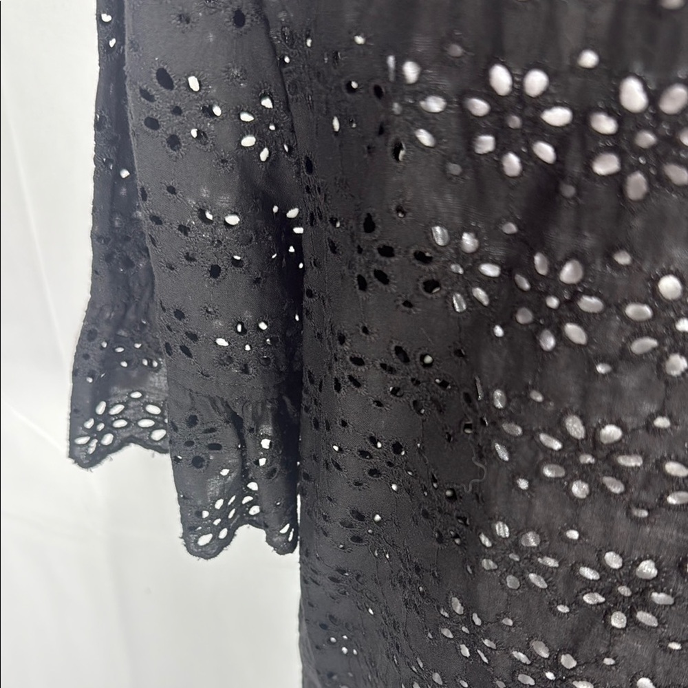 Brooks Brothers Red Fleece Black Eyelet Lace Blouse Size 12 - Picture 9 of 10